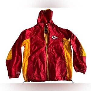 NWT NFL CHEIFS Reebok Red and Yellow Windbreaker Jacket